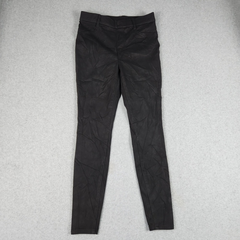 Time and Tru Pants Womens M 8-10 Black Cotton High Waisted Stretch Skinny Leg